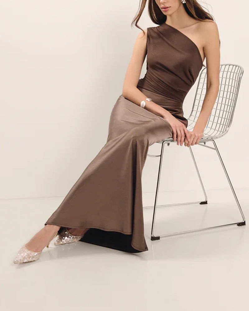 Rafaëlle | Robe Asymétrique Satinée