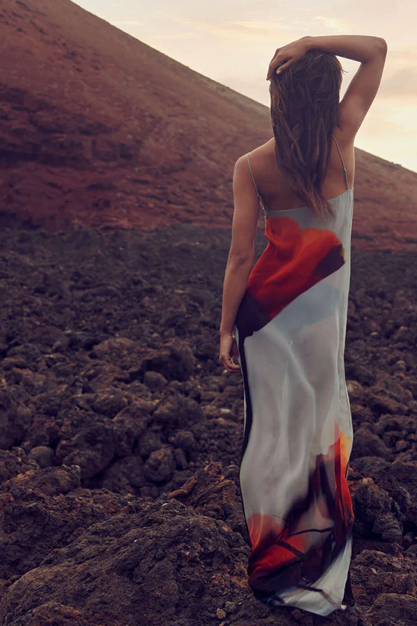 Lilou | Robe Maxi Tulipes Abstraites