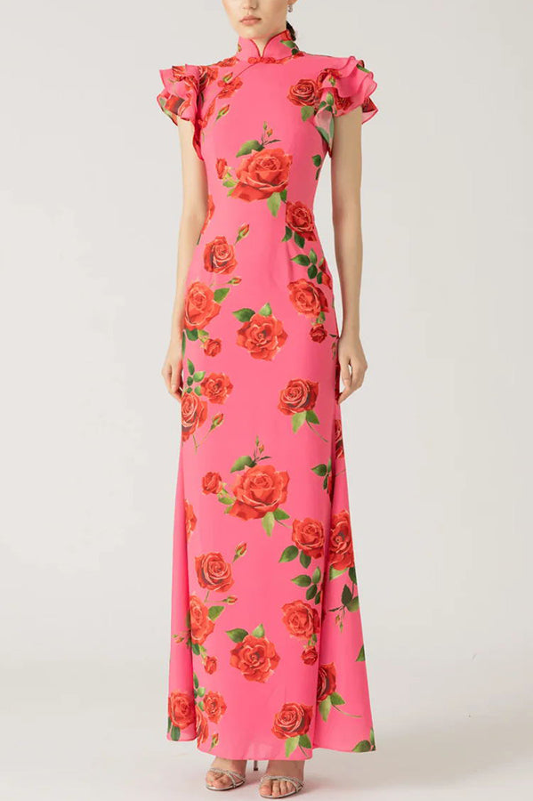 Meilin | Robe Maxi Fleurie Style Cheongsam
