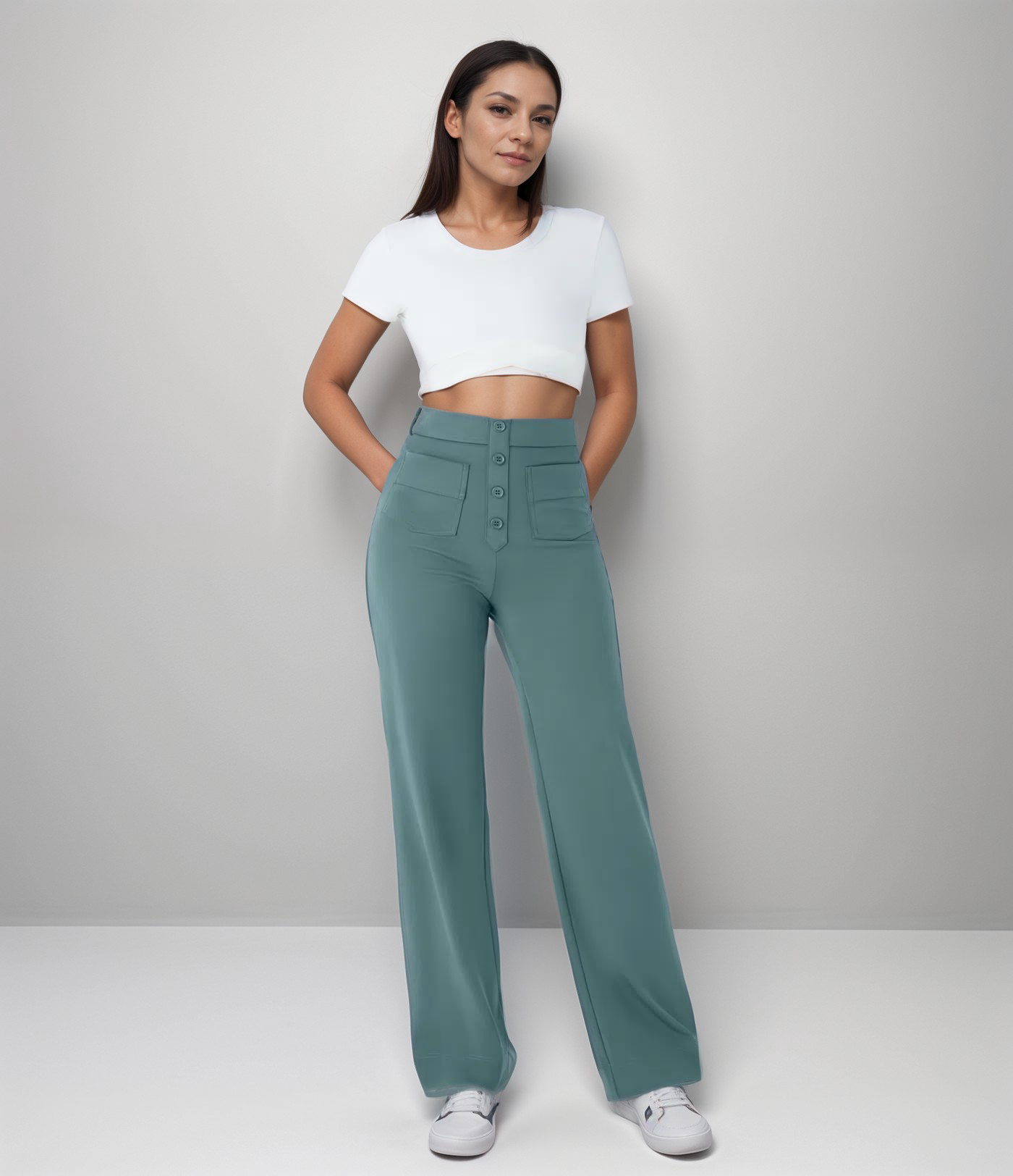Léa | Pantalon Taille Haute Élastique