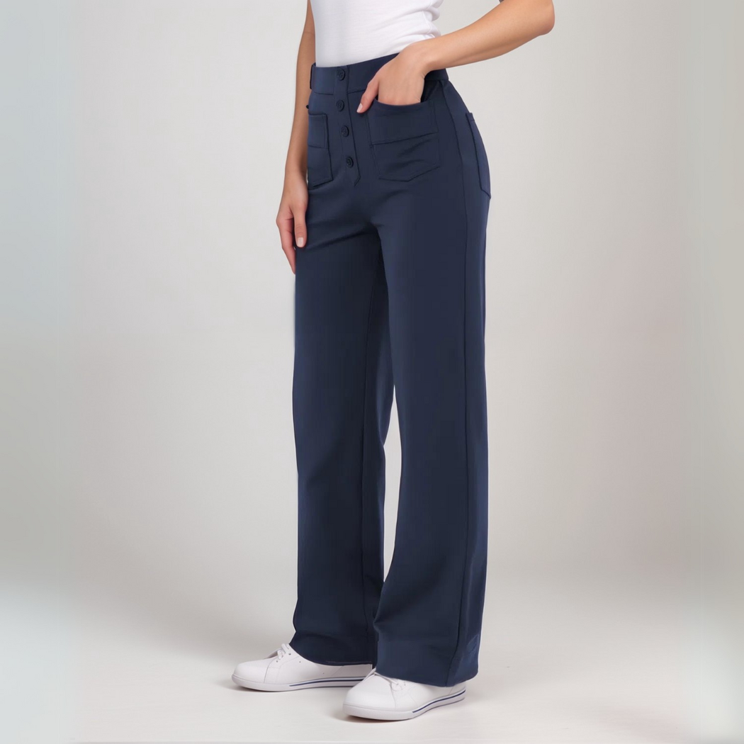 Léa | Pantalon Taille Haute Élastique