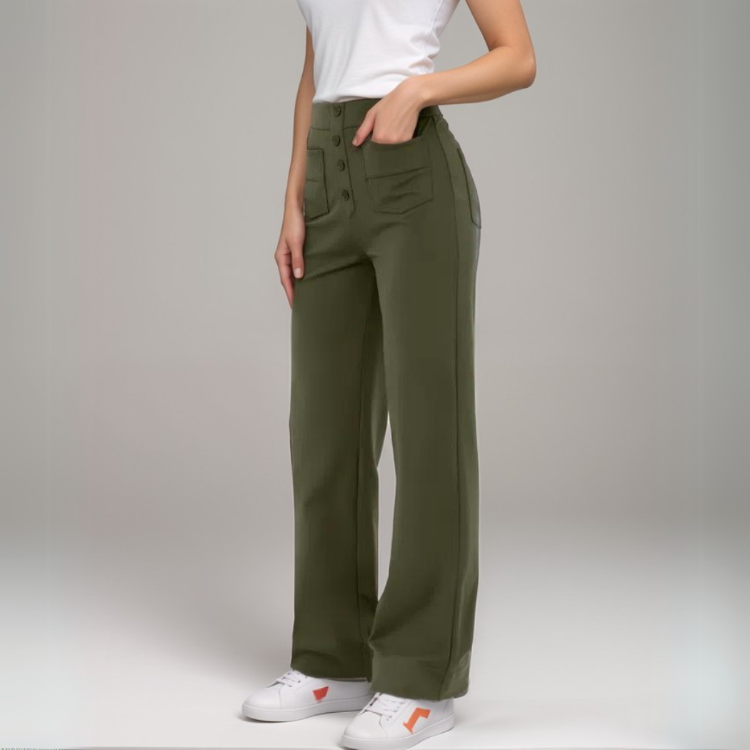 Léa | Pantalon Taille Haute Élastique