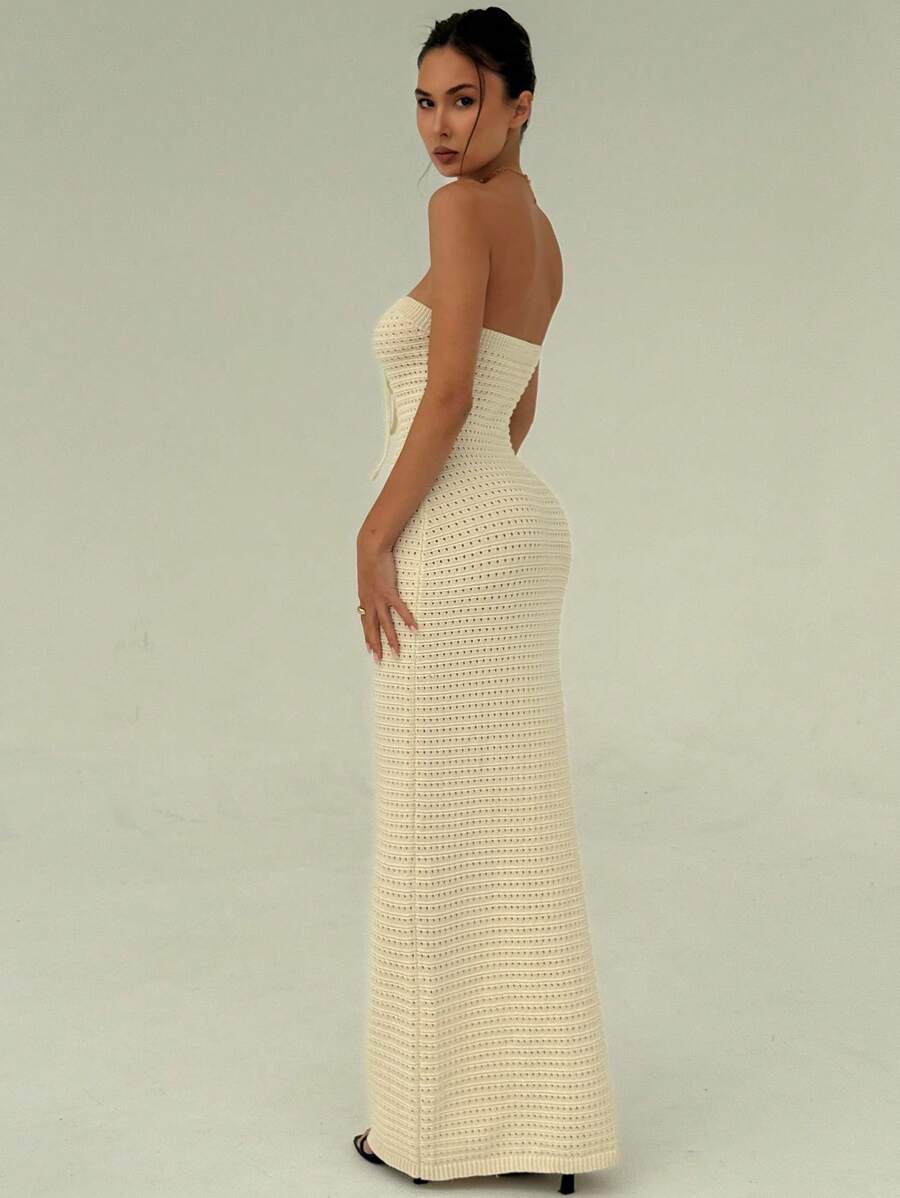 Nina | Robe Maxi Maille & Taille Sculptée