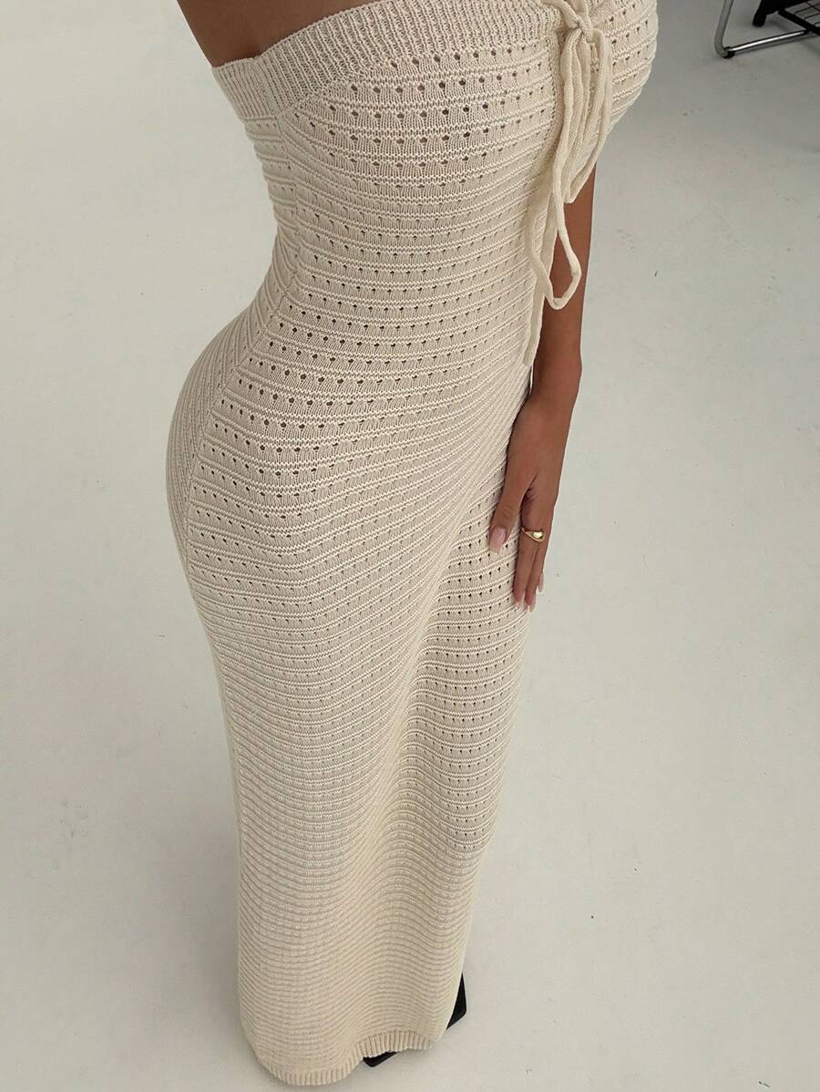Nina | Robe Maxi Maille & Taille Sculptée