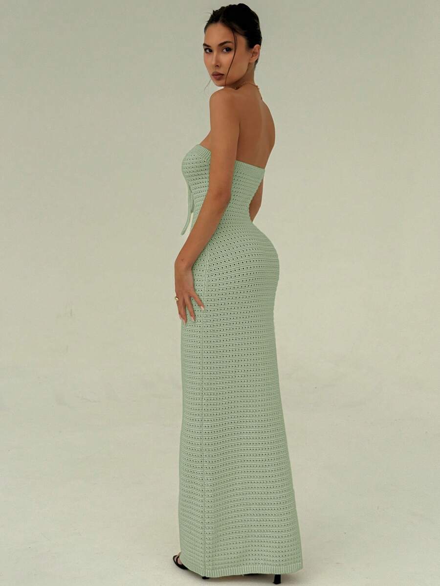 Nina | Robe Maxi Maille & Taille Sculptée