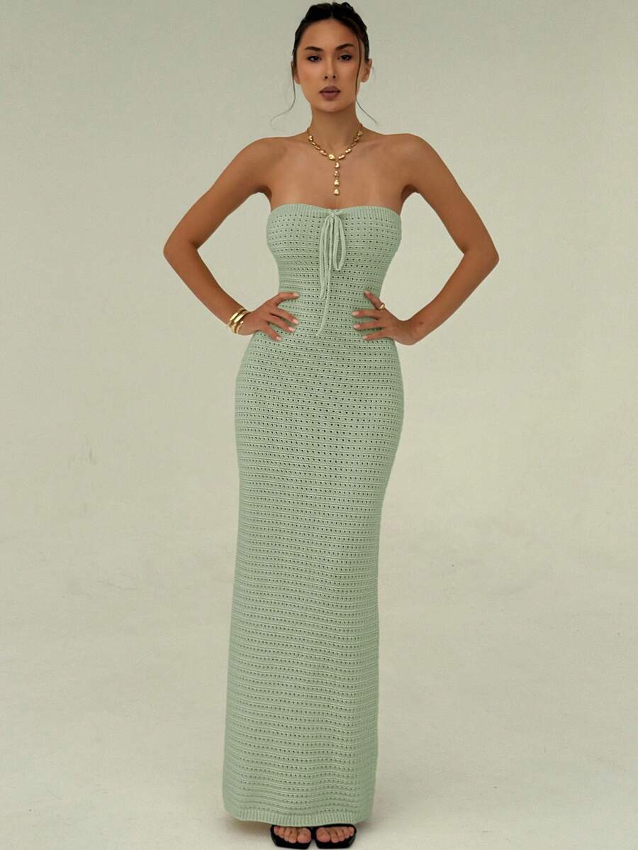 Nina | Robe Maxi Maille & Taille Sculptée
