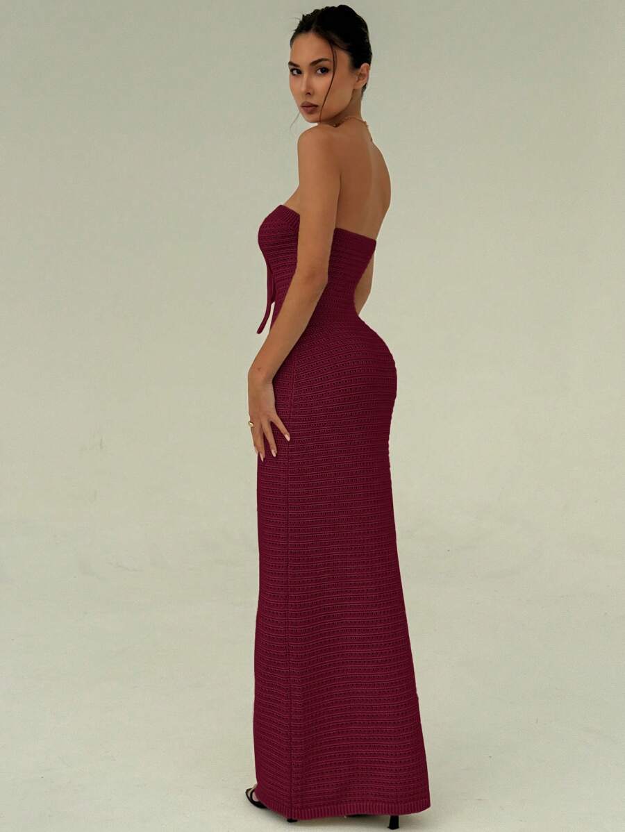 Nina | Robe Maxi Maille & Taille Sculptée
