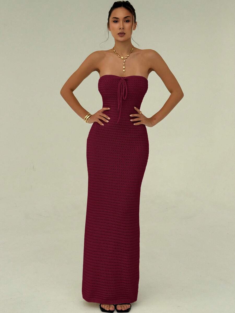 Nina | Robe Maxi Maille & Taille Sculptée