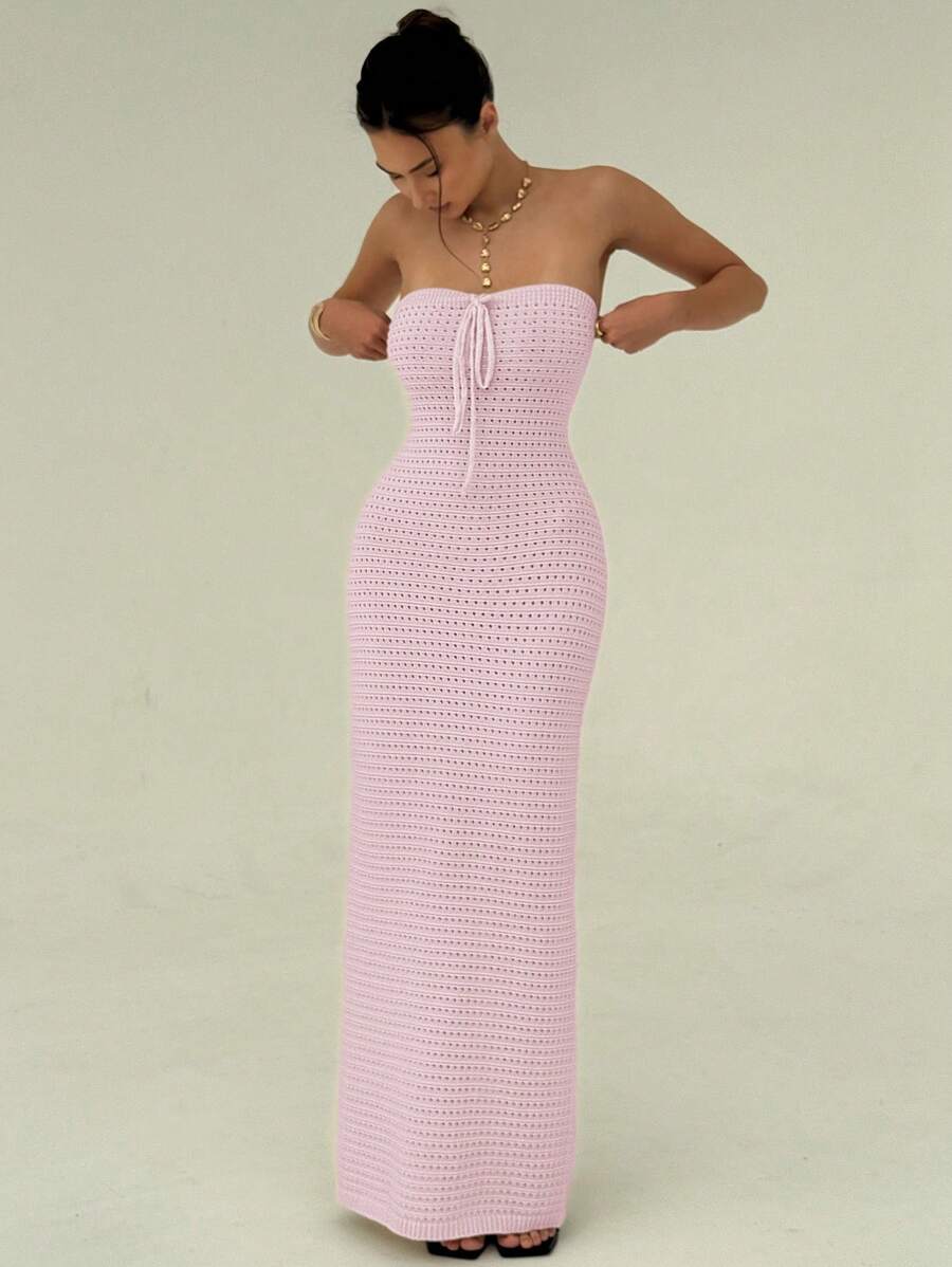 Nina | Robe Maxi Maille & Taille Sculptée