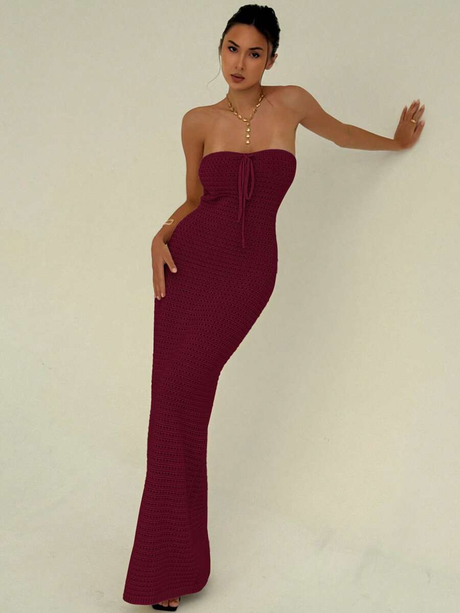 Nina | Robe Maxi Maille & Taille Sculptée