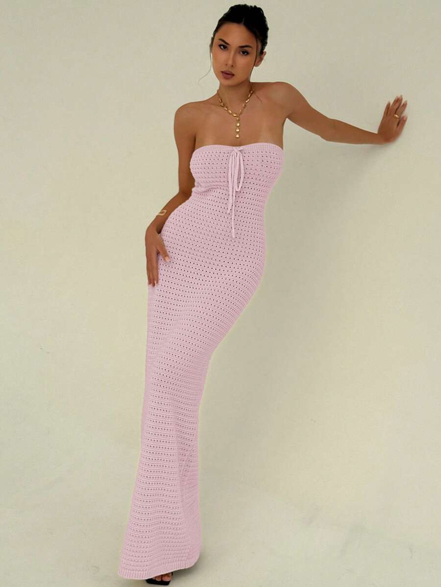 Nina | Robe Maxi Maille & Taille Sculptée