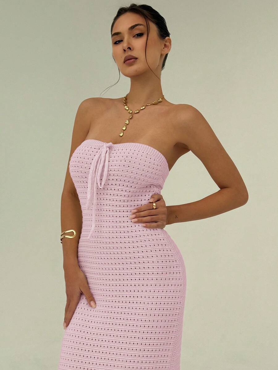 Nina | Robe Maxi Maille & Taille Sculptée