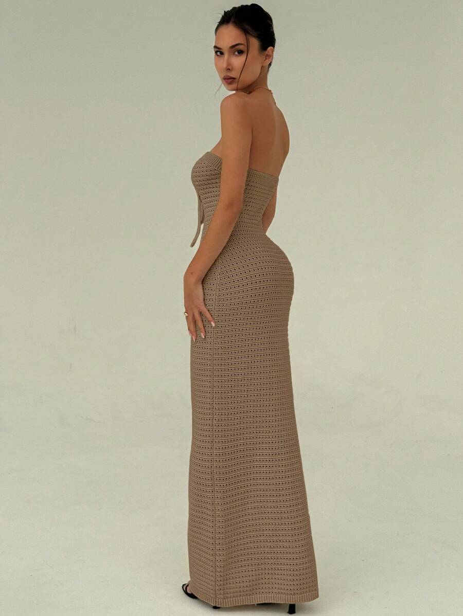 Nina | Robe Maxi Maille & Taille Sculptée