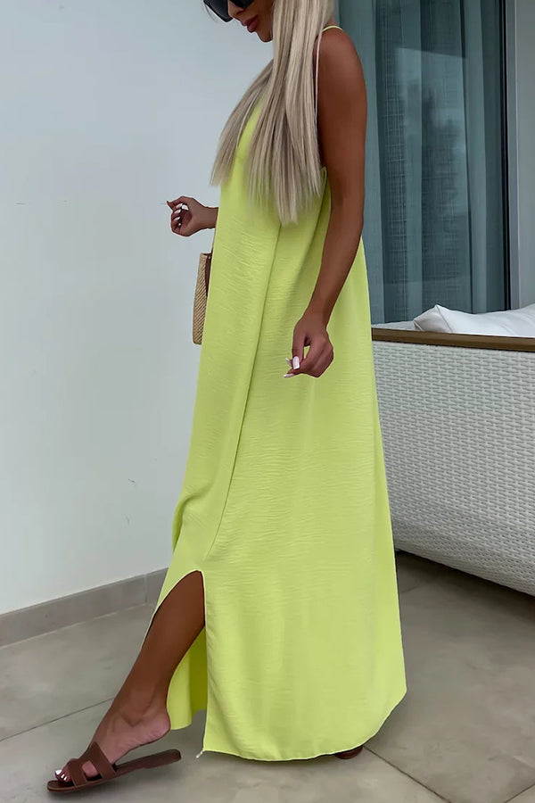 Myriam | Robe Maxi Unie Dos Nu à Bretelles