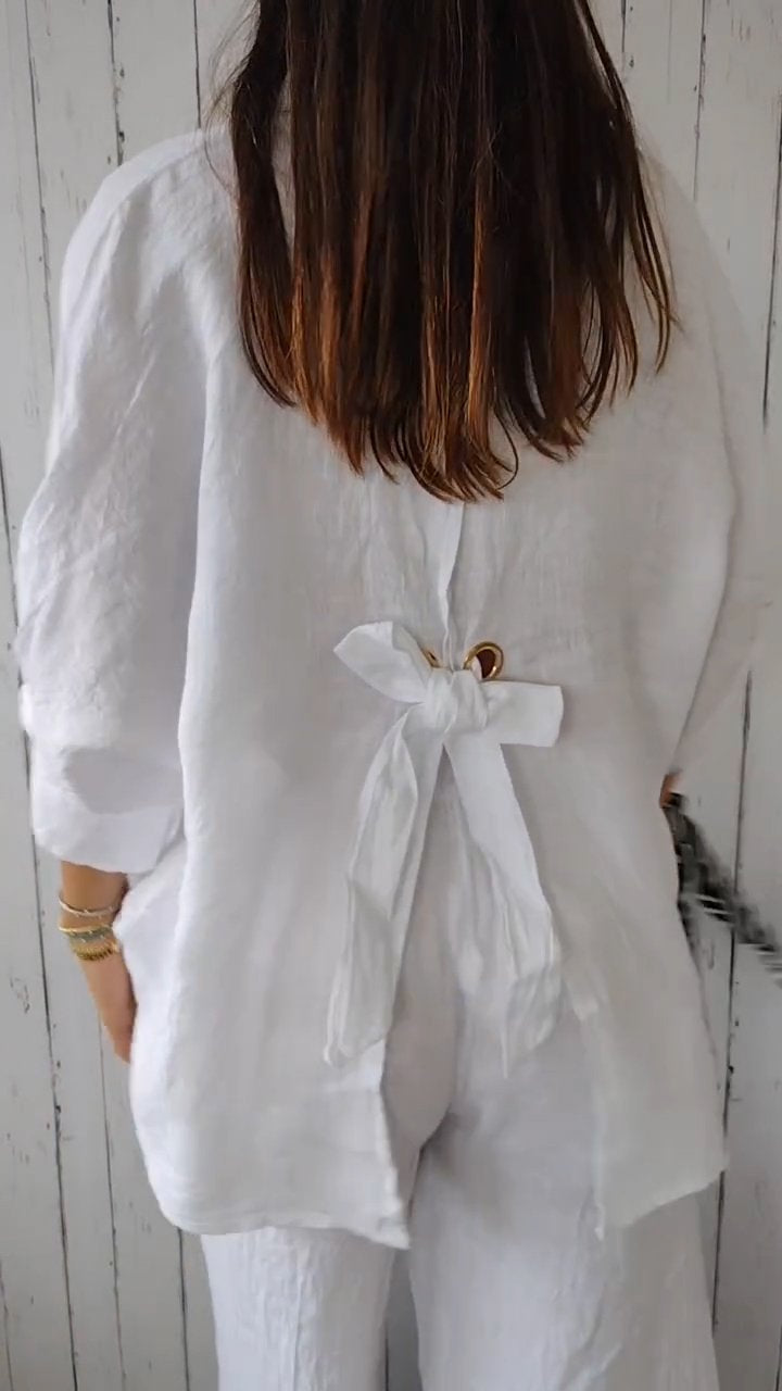 Nina | Chemise Coton et Lin à Nouer dans le Dos