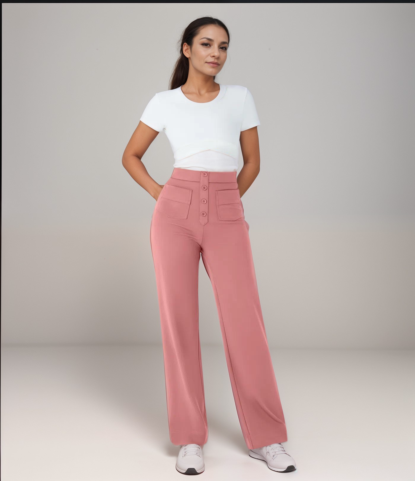 Léa | Pantalon Taille Haute Élastique