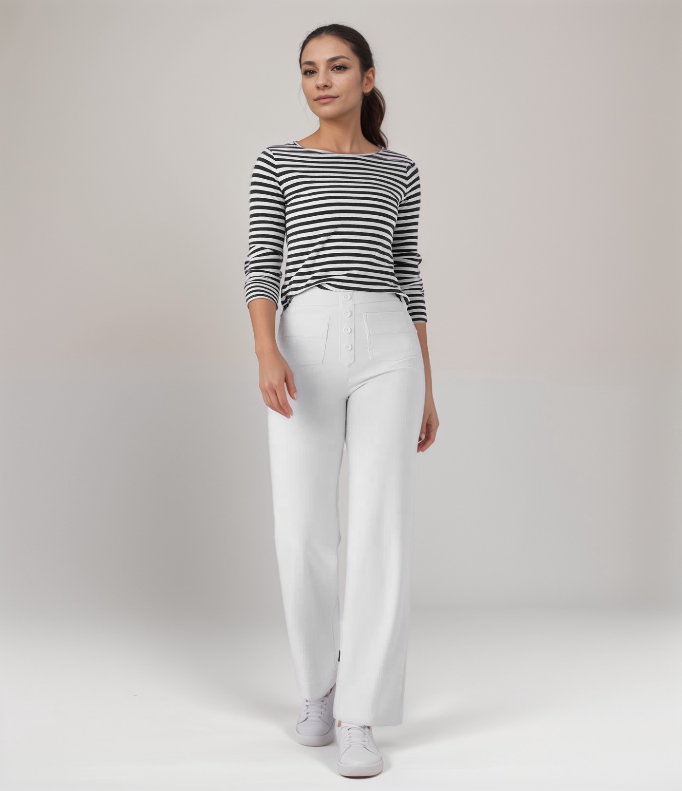 Léa | Pantalon Taille Haute Élastique