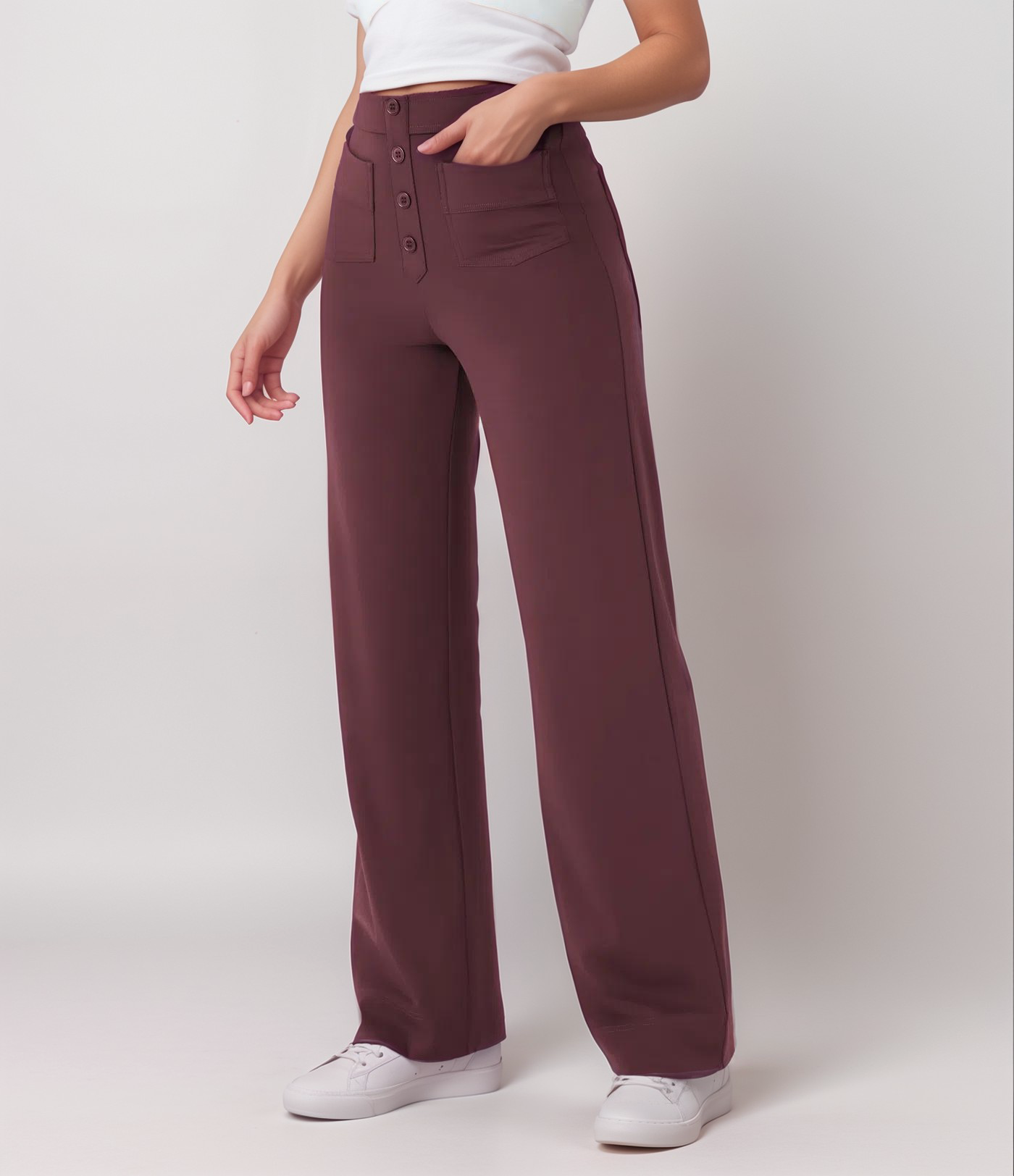Léa | Pantalon Taille Haute Élastique