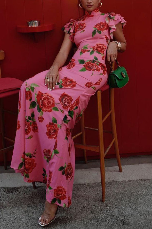 Meilin | Robe Maxi Fleurie Style Cheongsam