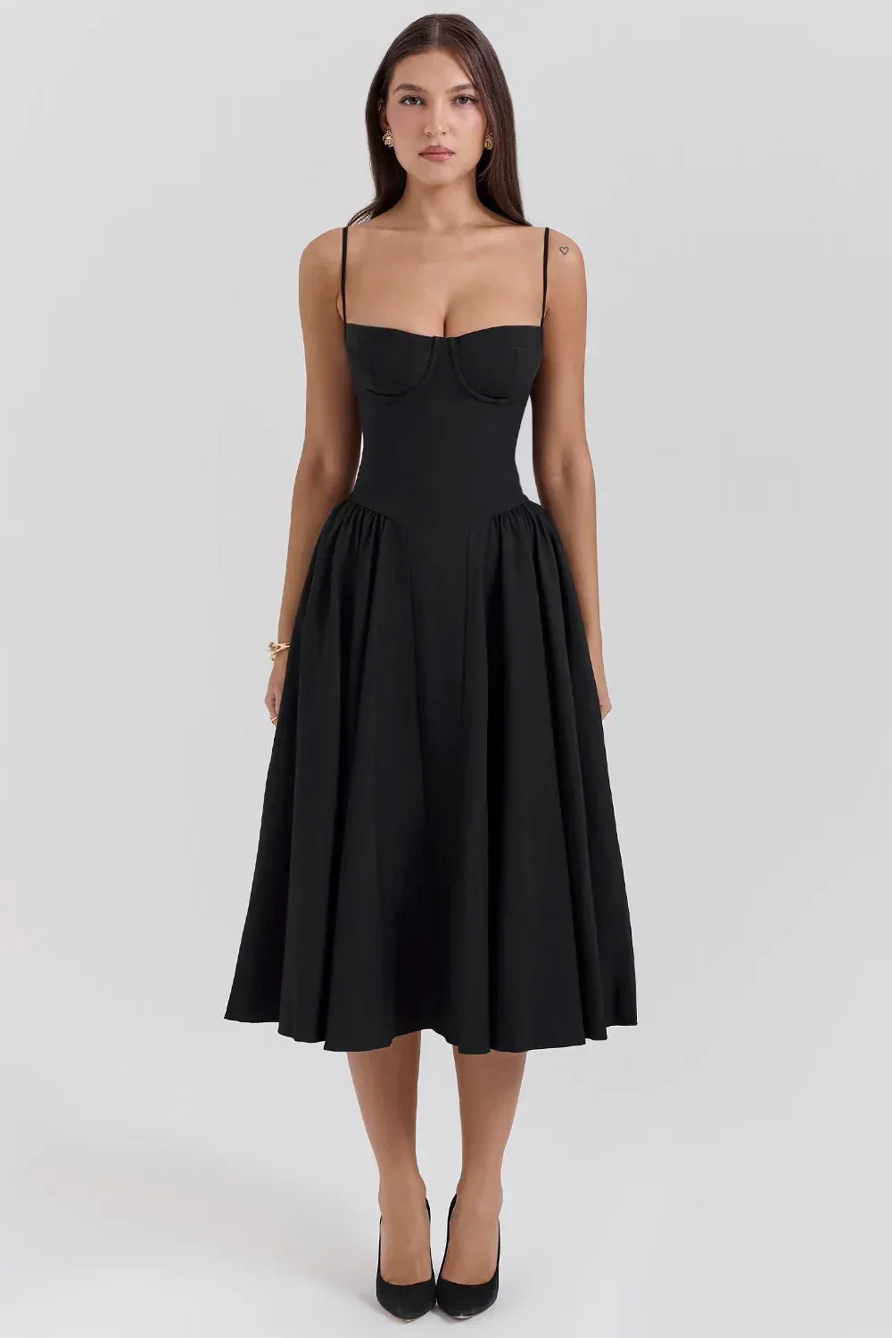 Sabine | Robe Corset Élégante à Fines Bretelles