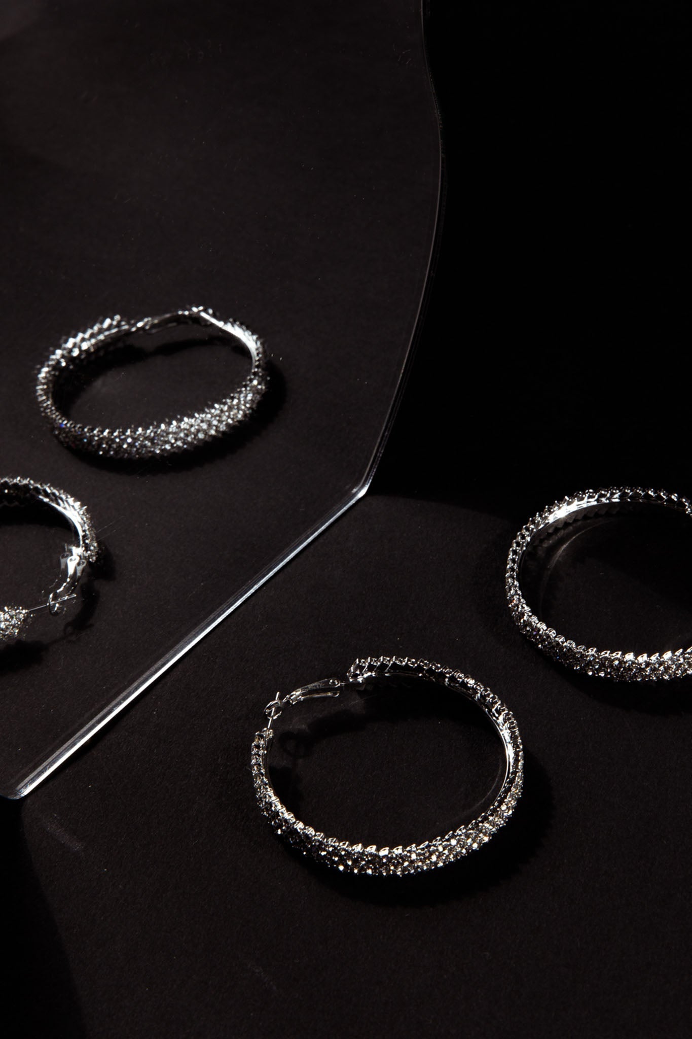 Boucles d'oreilles créoles Maddy Diamante Argent