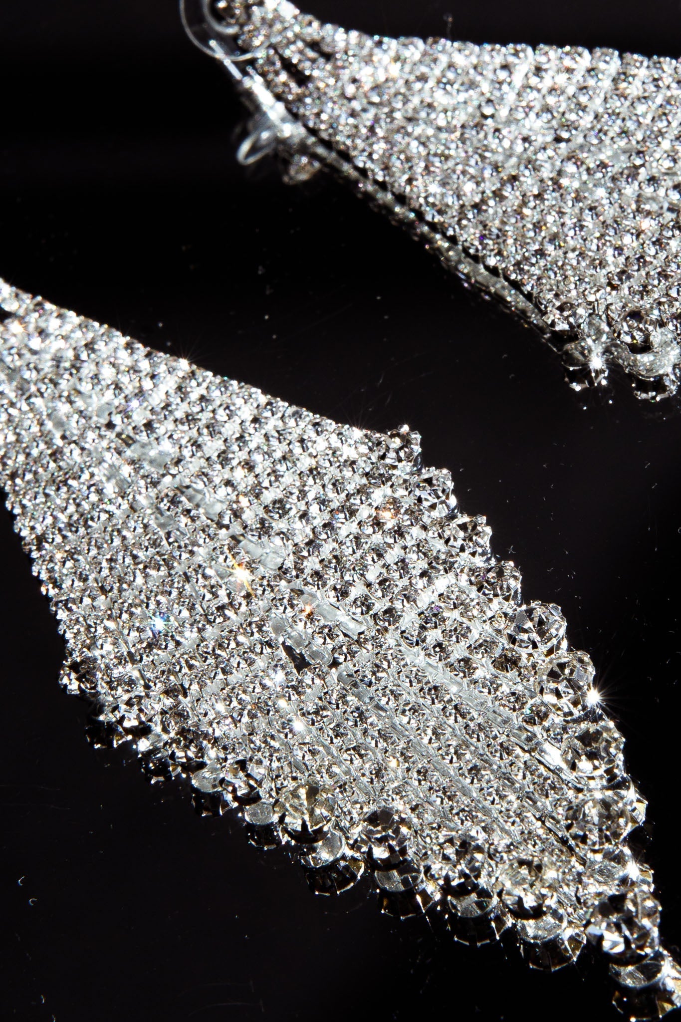 Boucles d'oreilles à frange en diamants Rani Argent