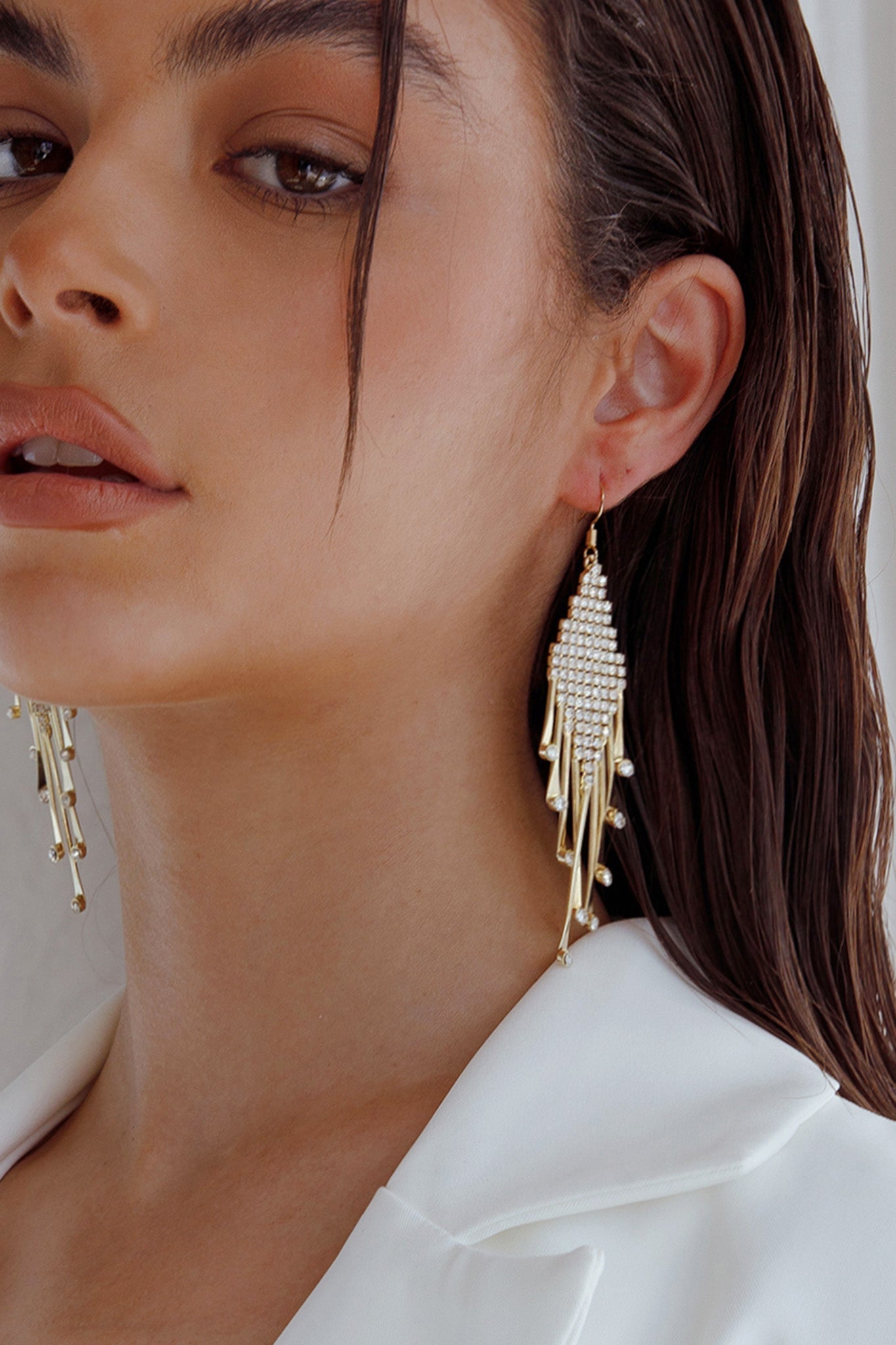 Boucles d'oreilles à franges Alessandra Diamante Or