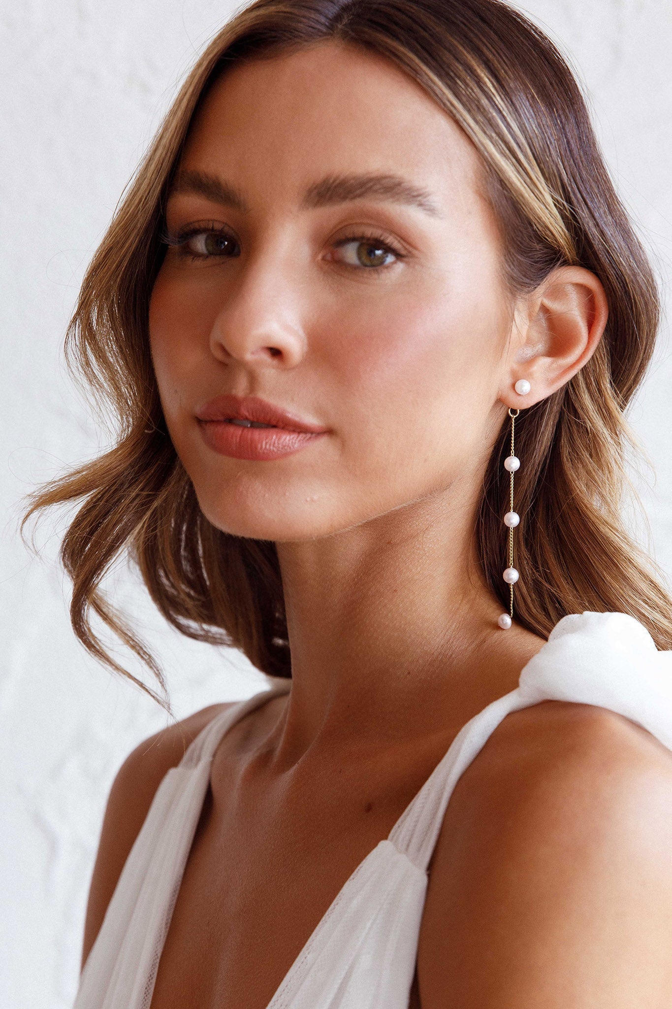 Boucles d'oreilles goutte de perles Gaia en or