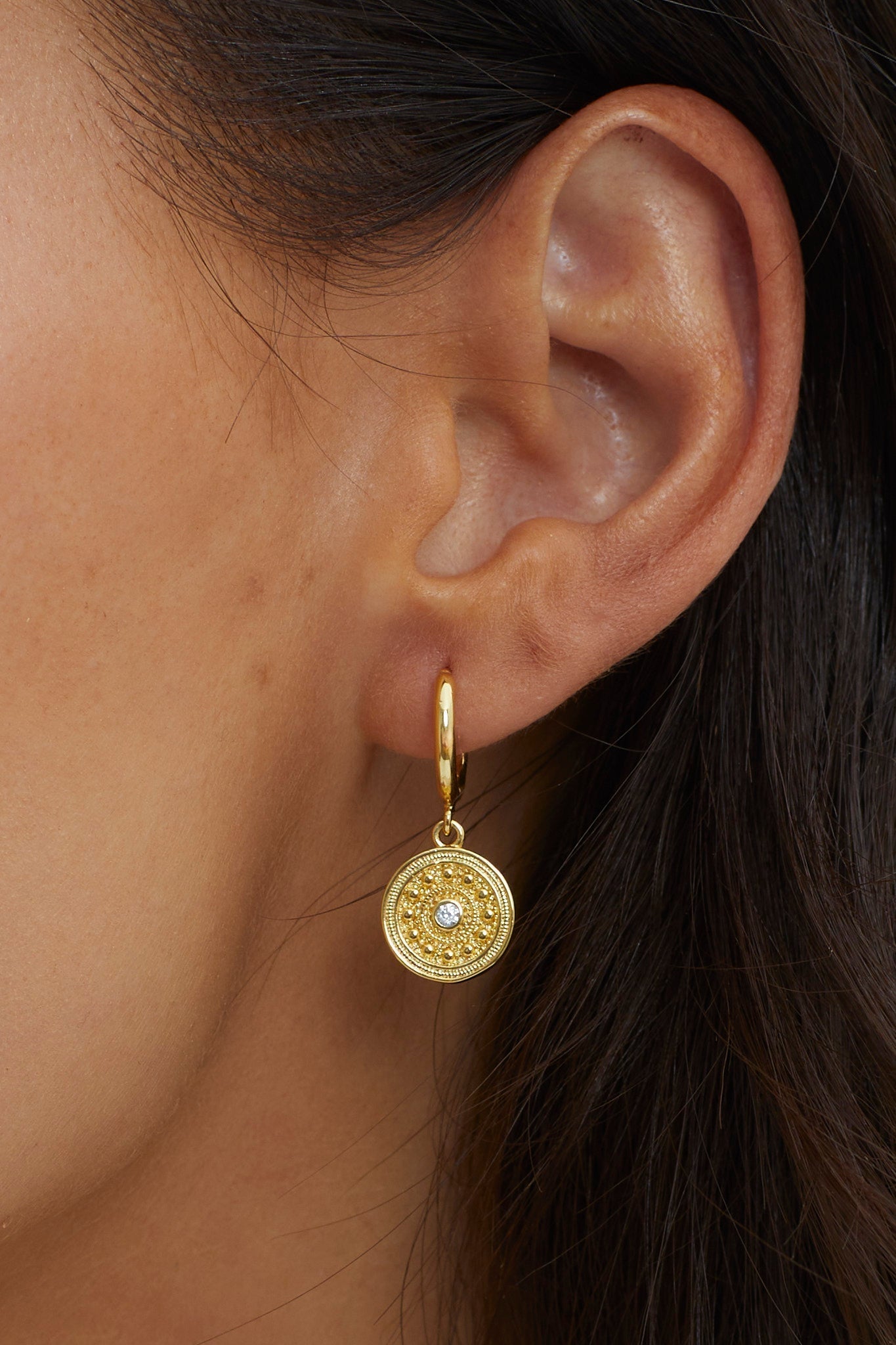 Boucles d'oreilles pendantes Inca en or