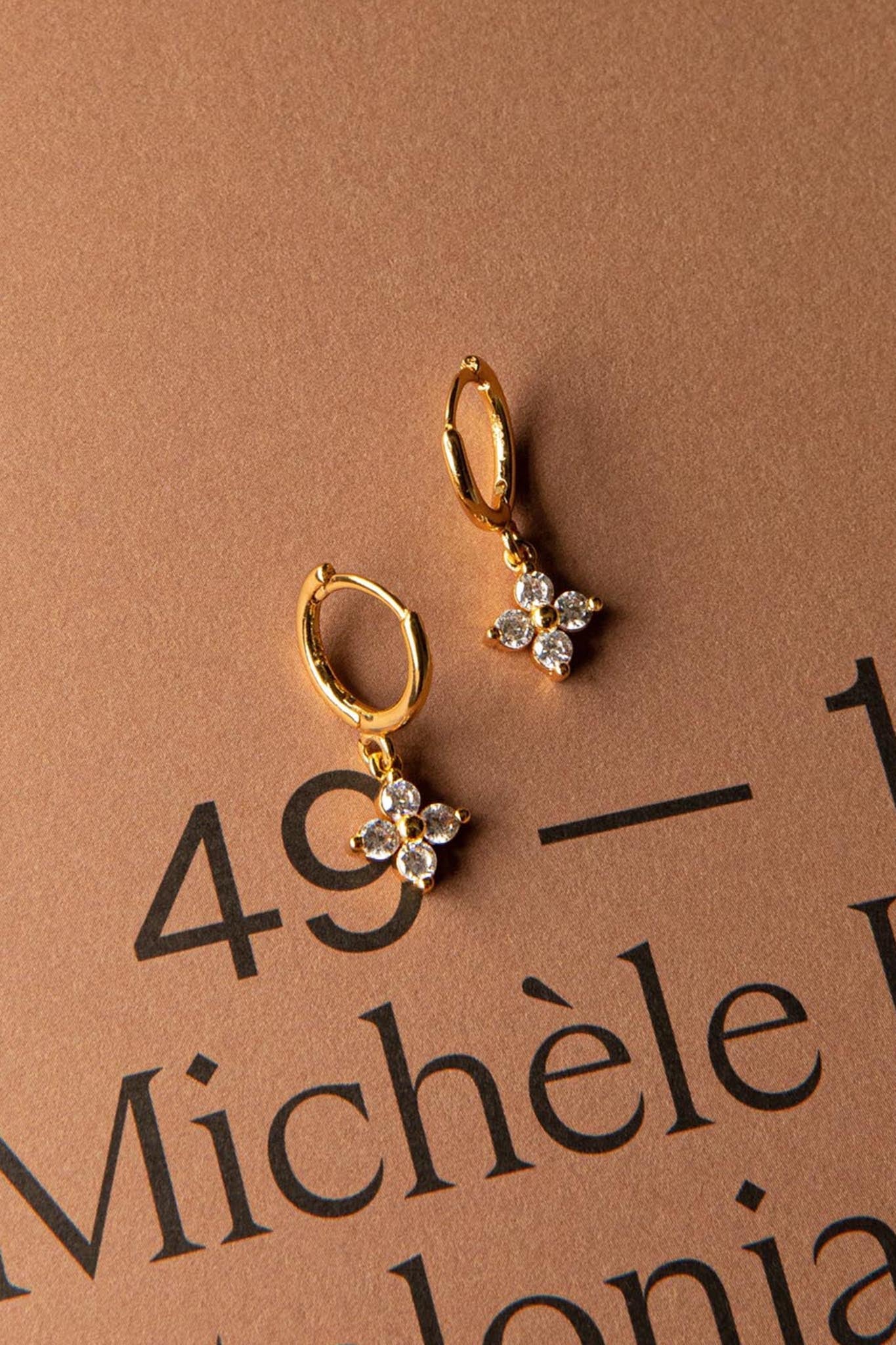 Boucles d'oreilles créoles en diamants Dexter Clover Or
