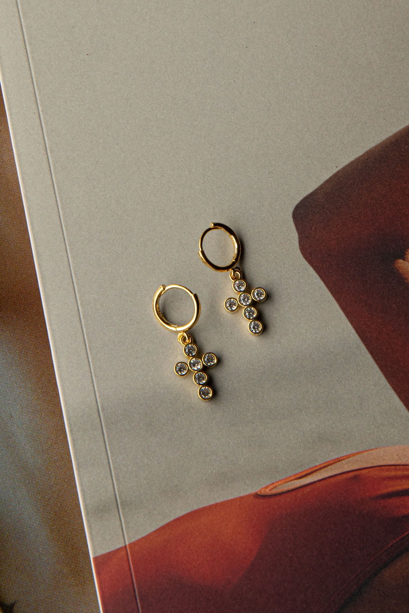 Boucles d'oreilles créoles Santiago Drop Diamante Or