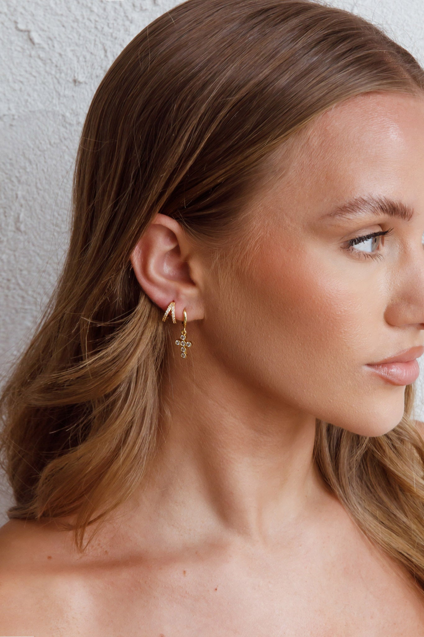 Boucles d'oreilles créoles Santiago Drop Diamante Or