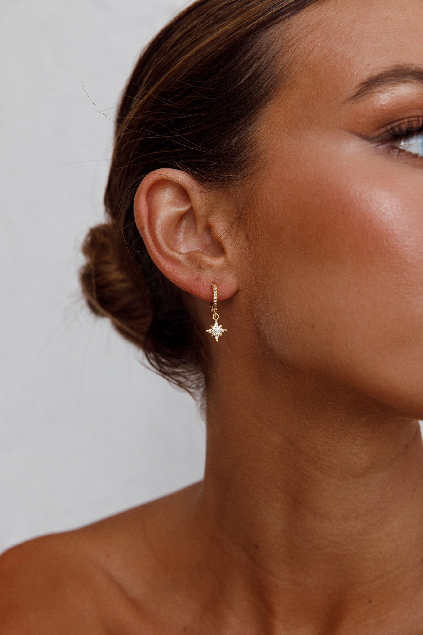 Boucles d'oreilles créoles Diamante Midnight Or