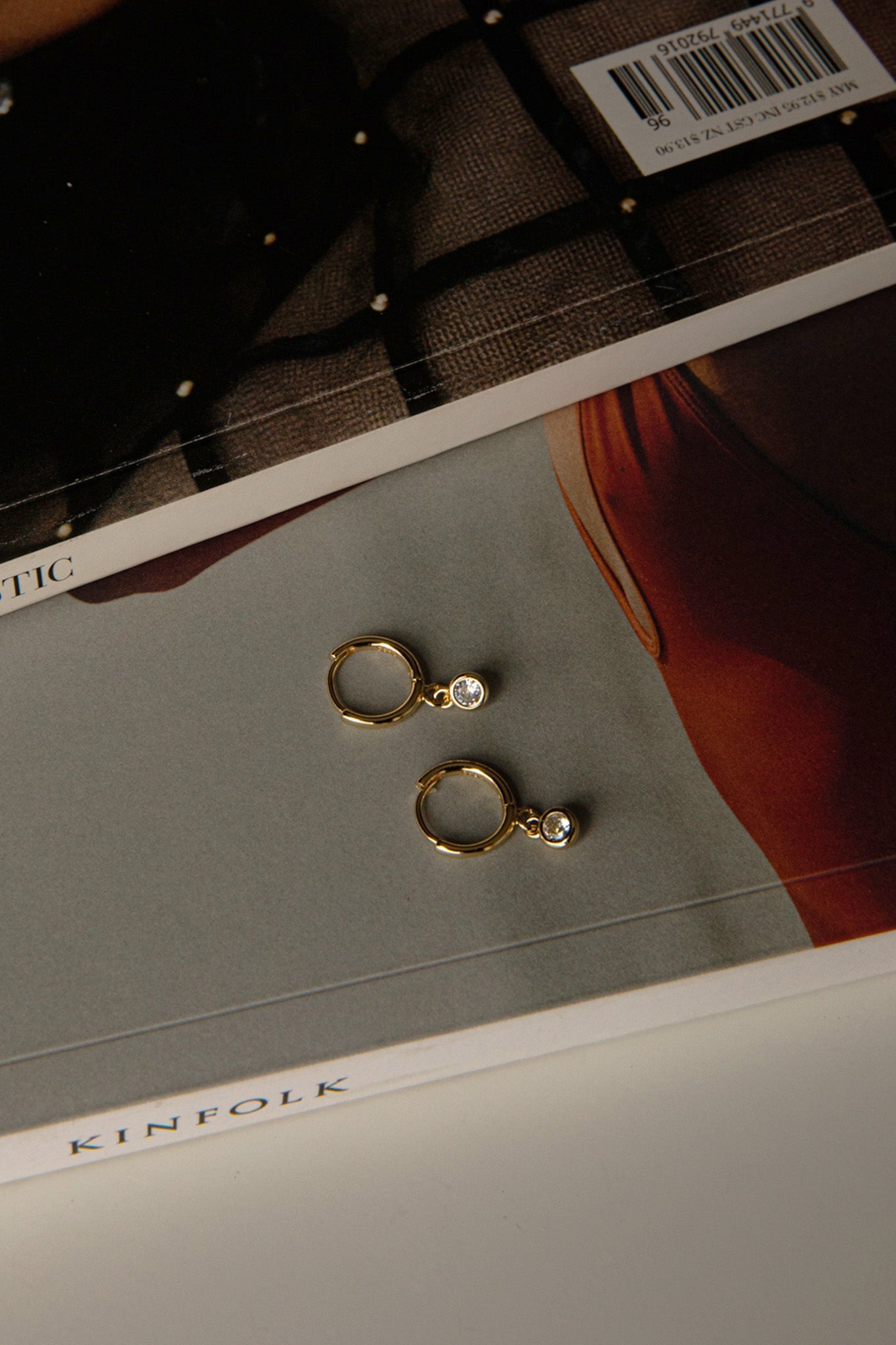 Boucles d'oreilles créoles Diamante Drop Or