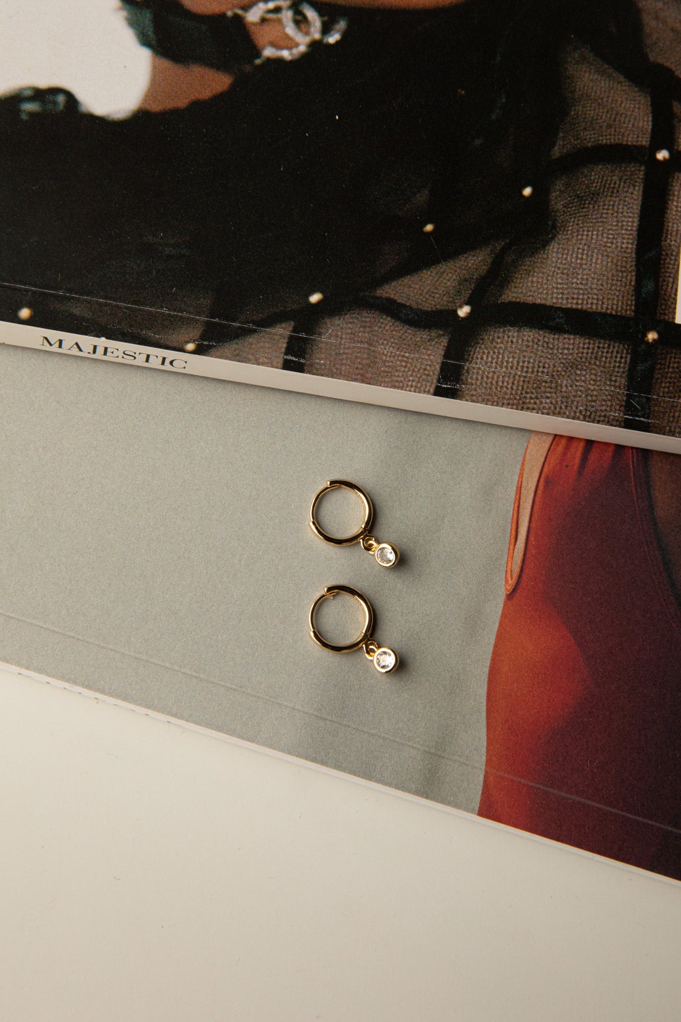 Boucles d'oreilles créoles Diamante Drop Or