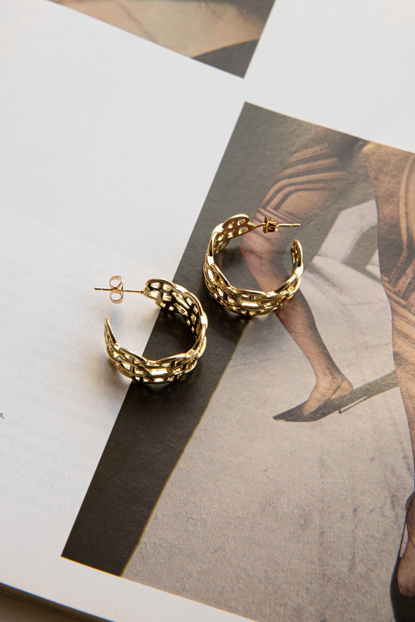 Boucles d'oreilles créoles ouvertes Georgiana en or