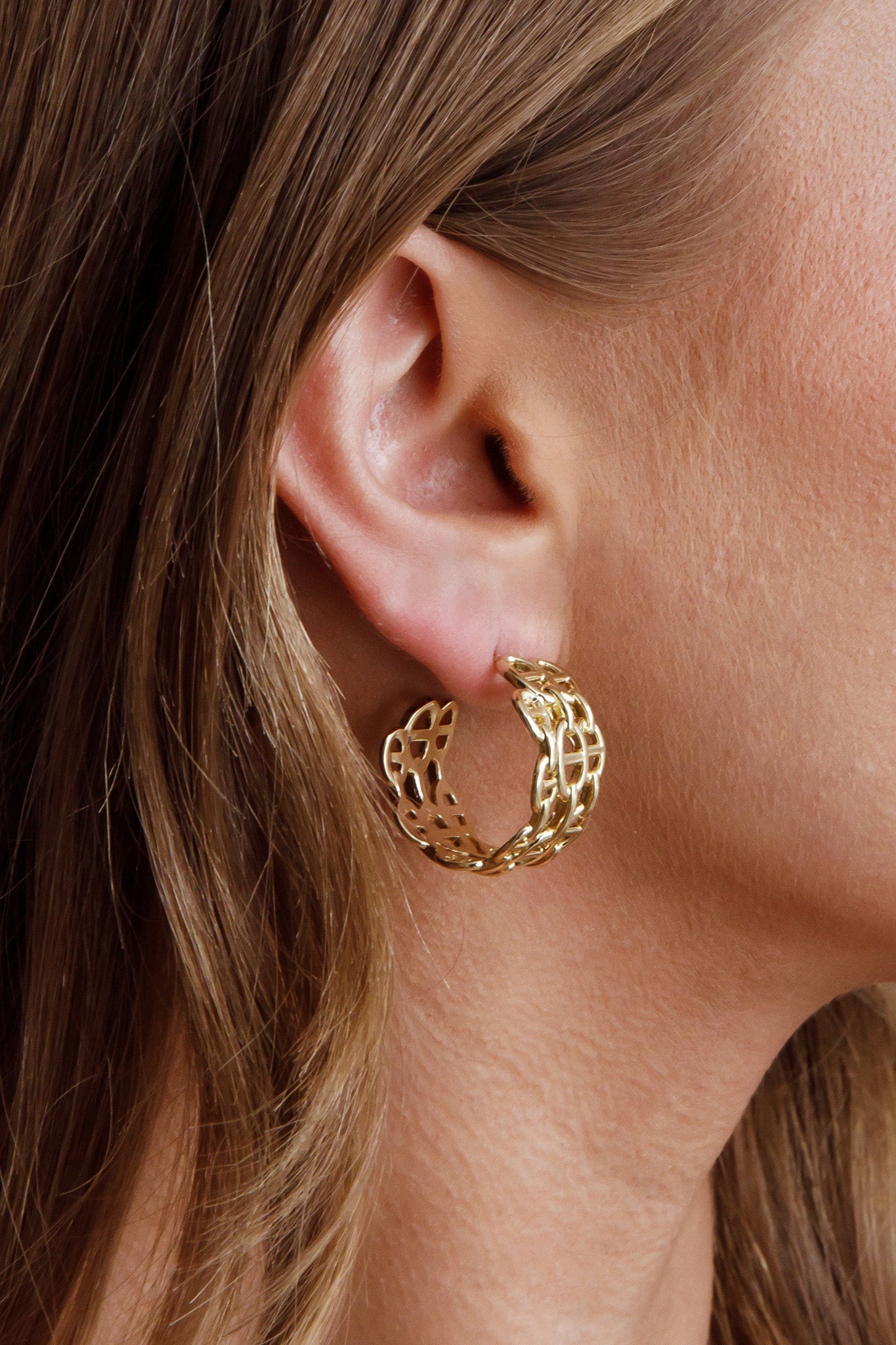 Boucles d'oreilles créoles ouvertes Georgiana en or