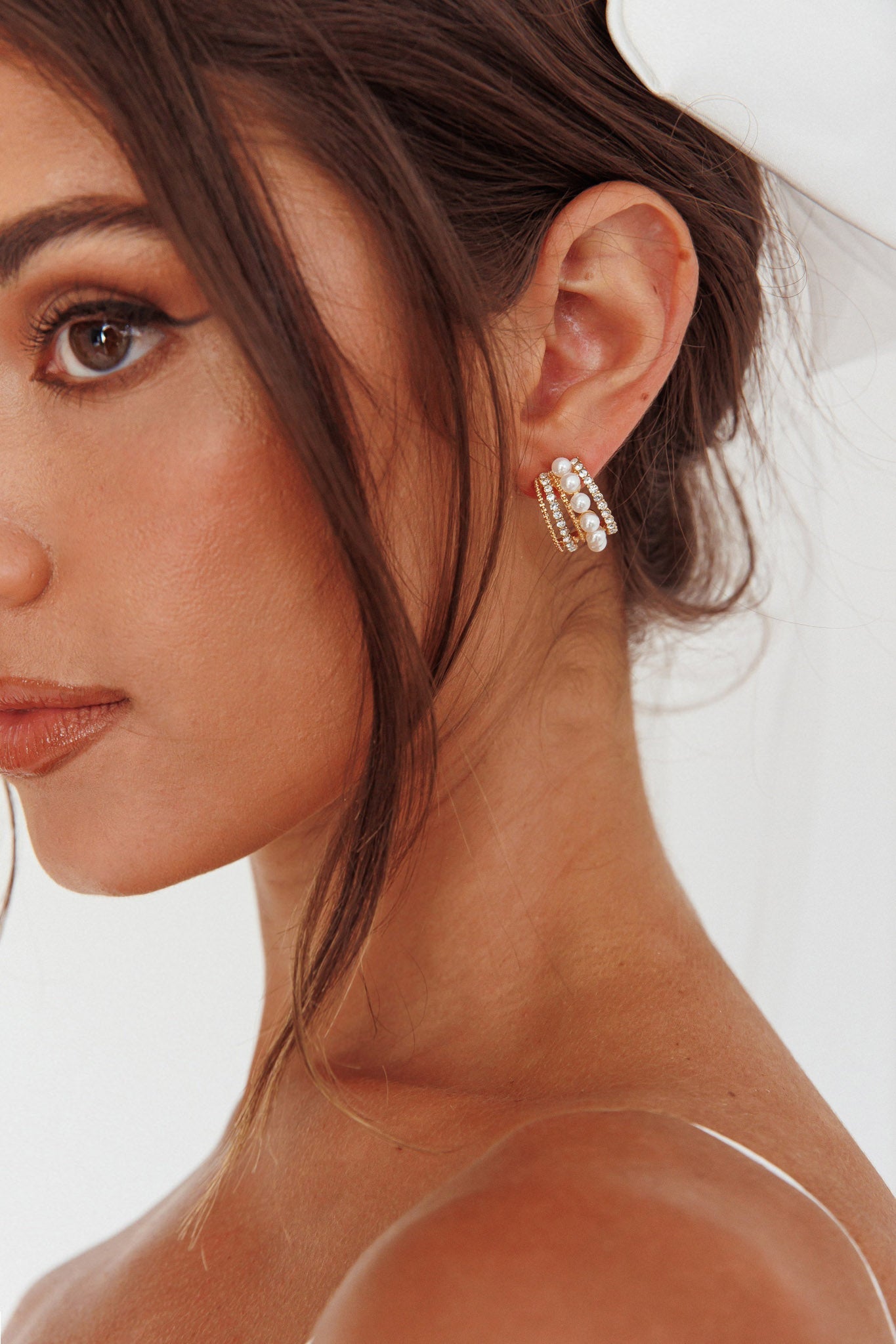 Boucles d'oreilles Odette perles et diamants or