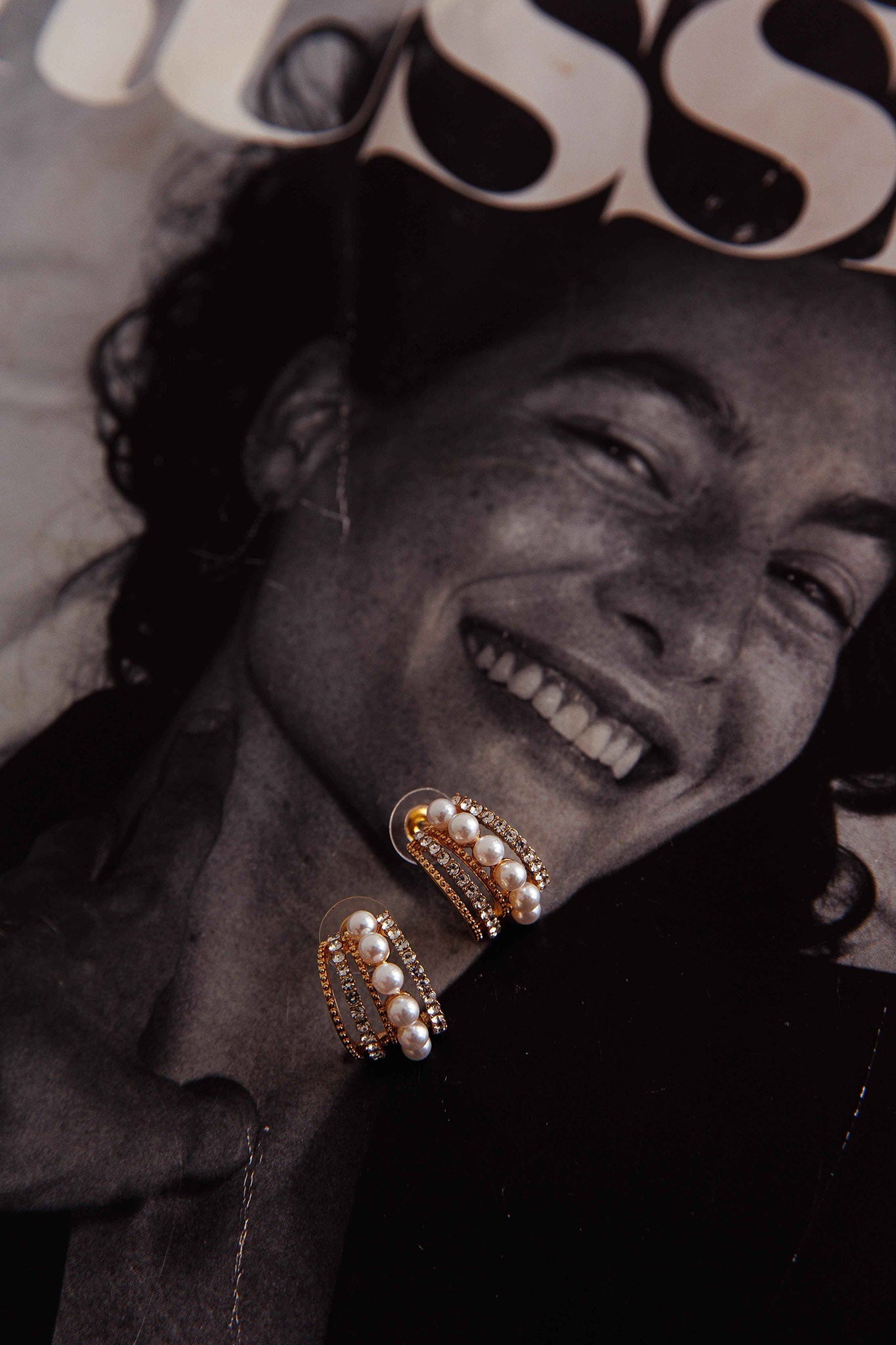 Boucles d'oreilles Odette perles et diamants or