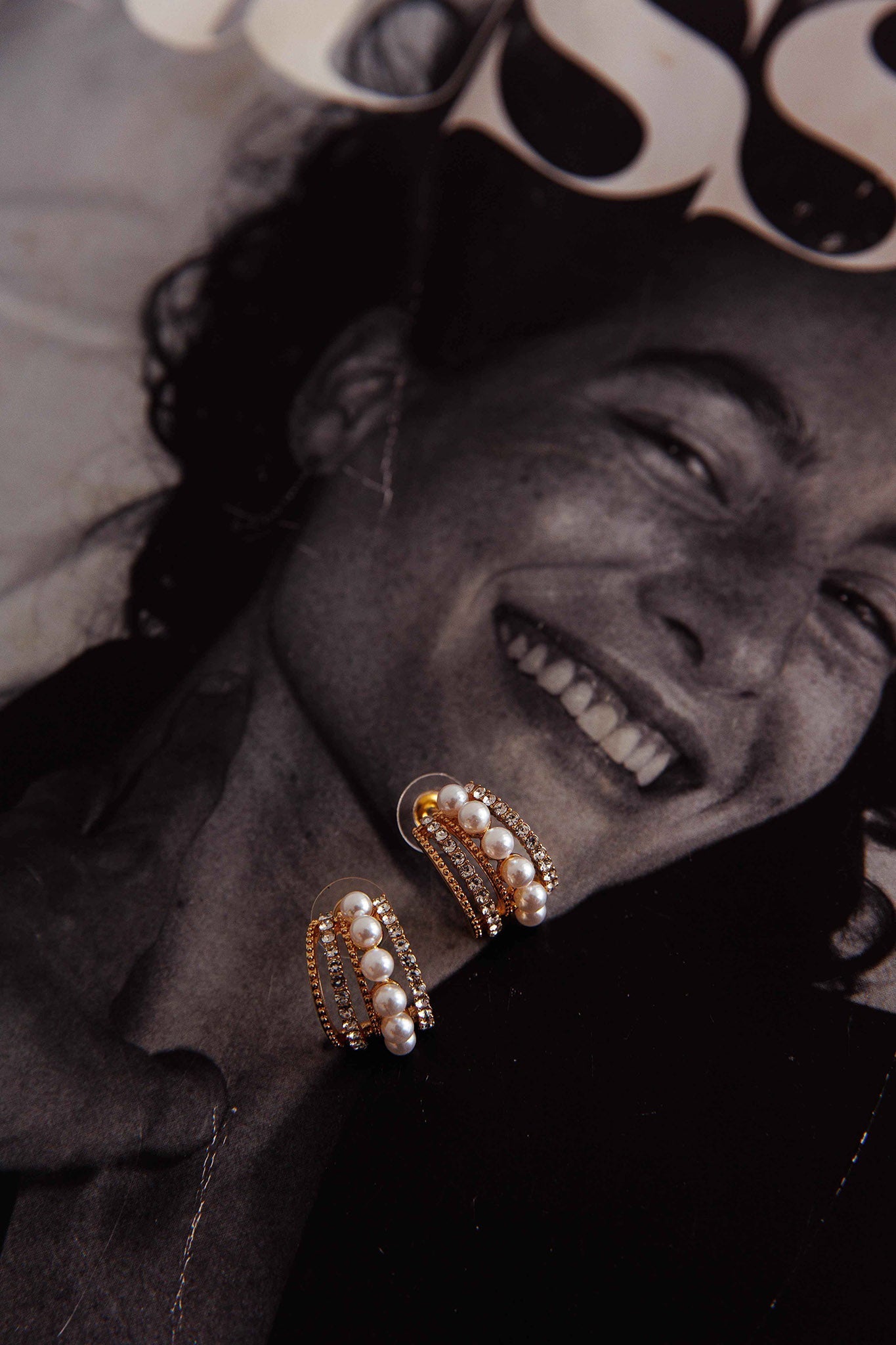 Boucles d'oreilles Odette perles et diamants or