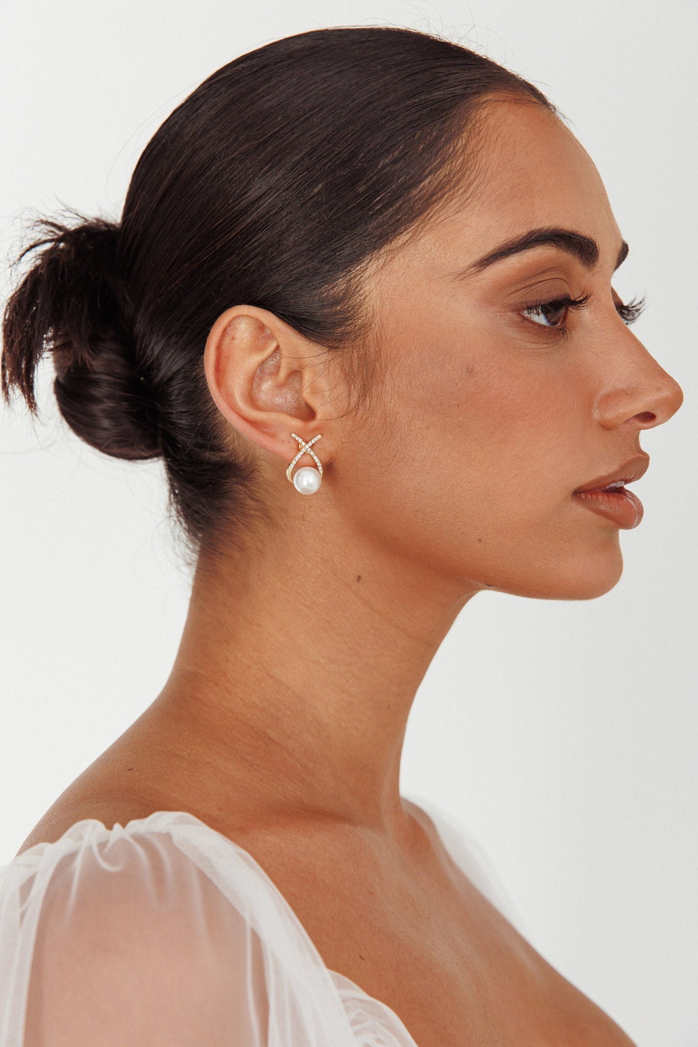 Boucles d'oreilles Aliyah Diamante X Perle Or