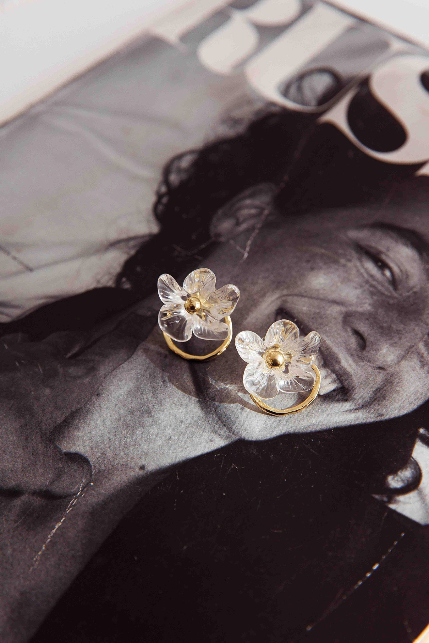 Boucles d'oreilles Andrea Clear Flower Or