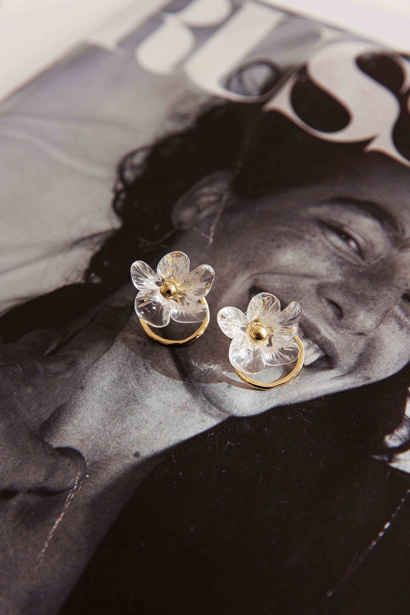 Boucles d'oreilles Andrea Clear Flower Or