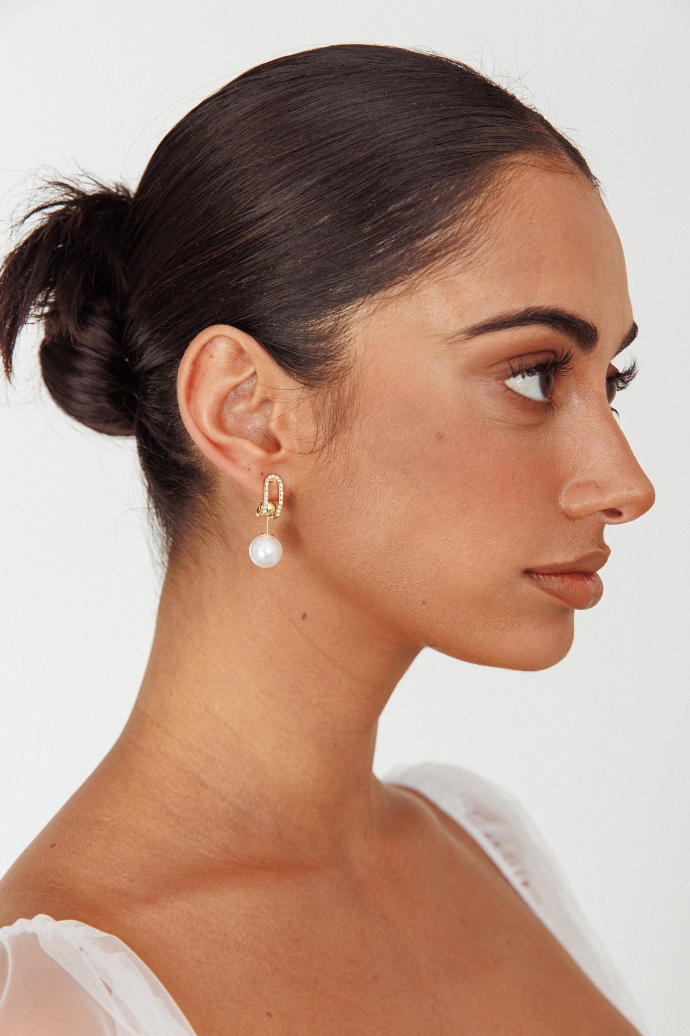 Boucles d'oreilles Maia Pearl Diamante Or