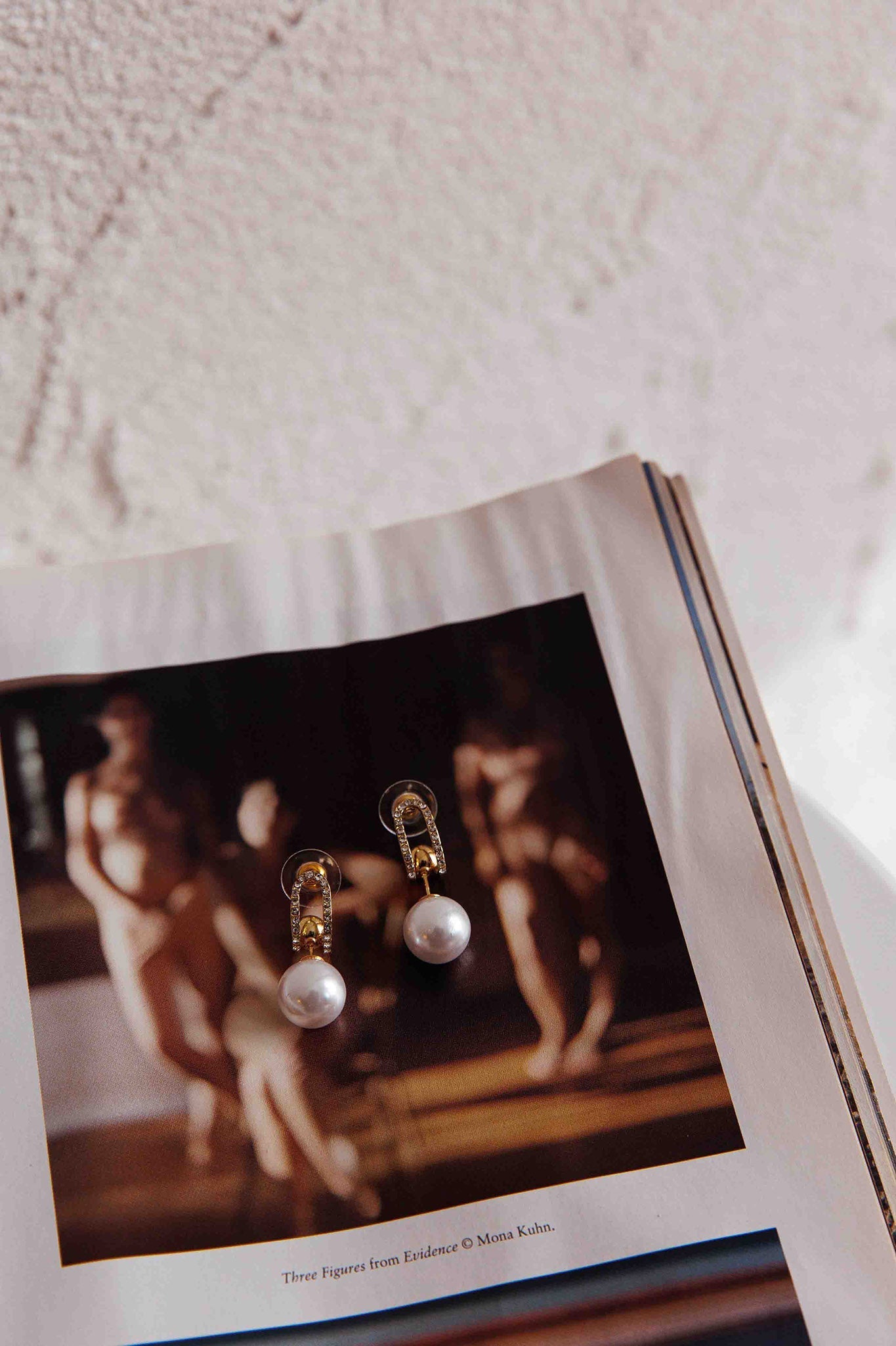 Boucles d'oreilles Maia Pearl Diamante Or