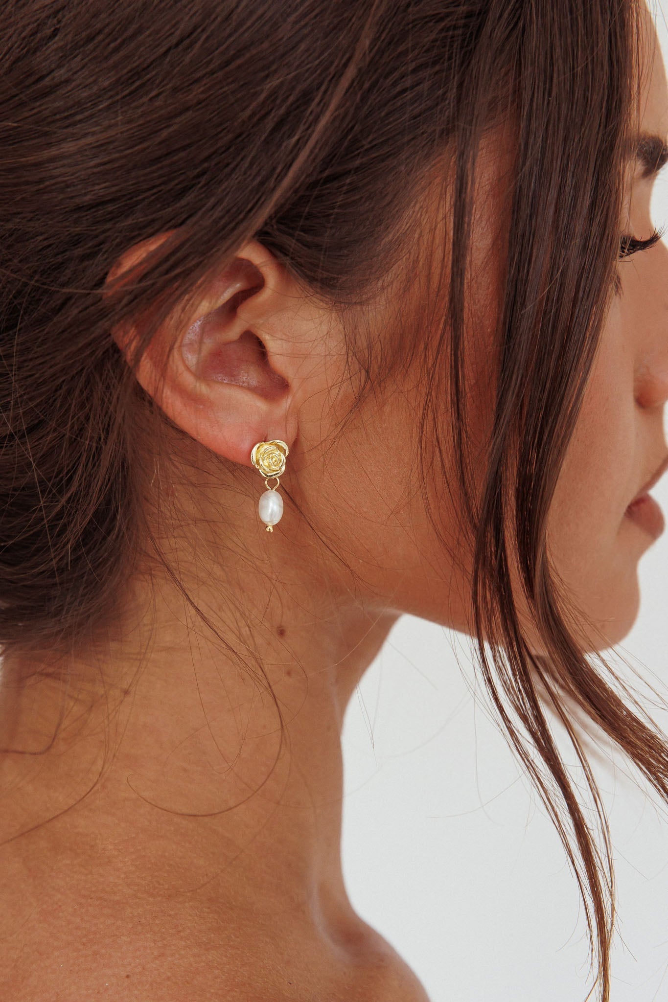 Boucles d'oreilles Le Jardin Fleur Perle Or
