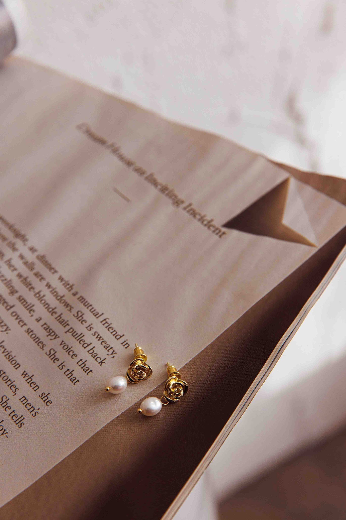 Boucles d'oreilles Le Jardin Fleur Perle Or