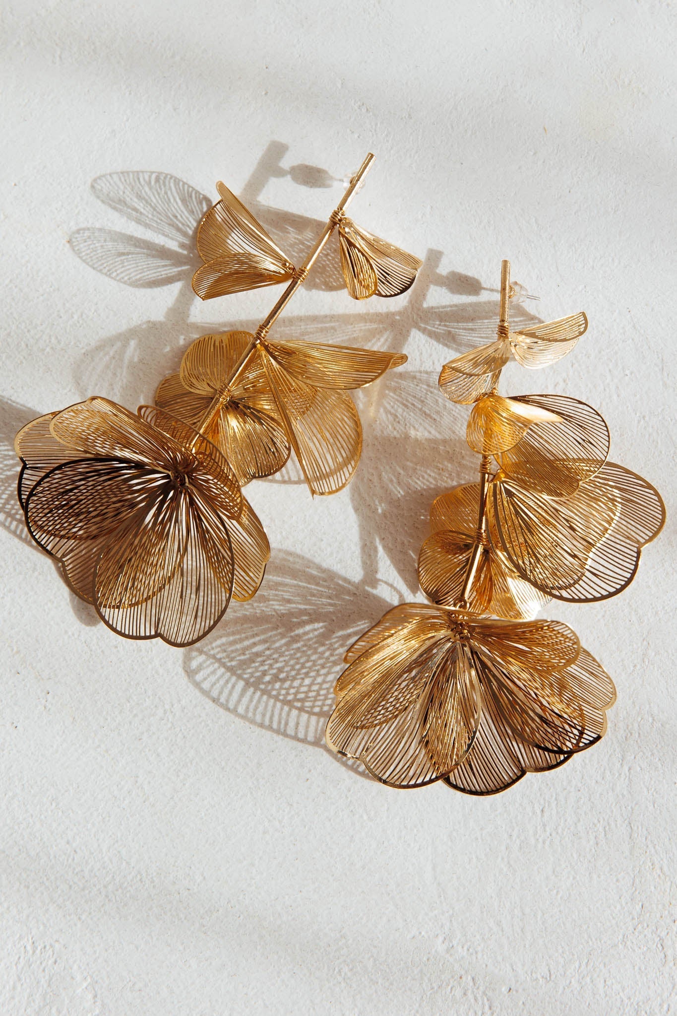 Boucles d'oreilles Ruminate Drop Floral en Or