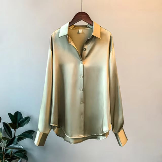 Elisa™ | Blouse Satinée à Boutons
