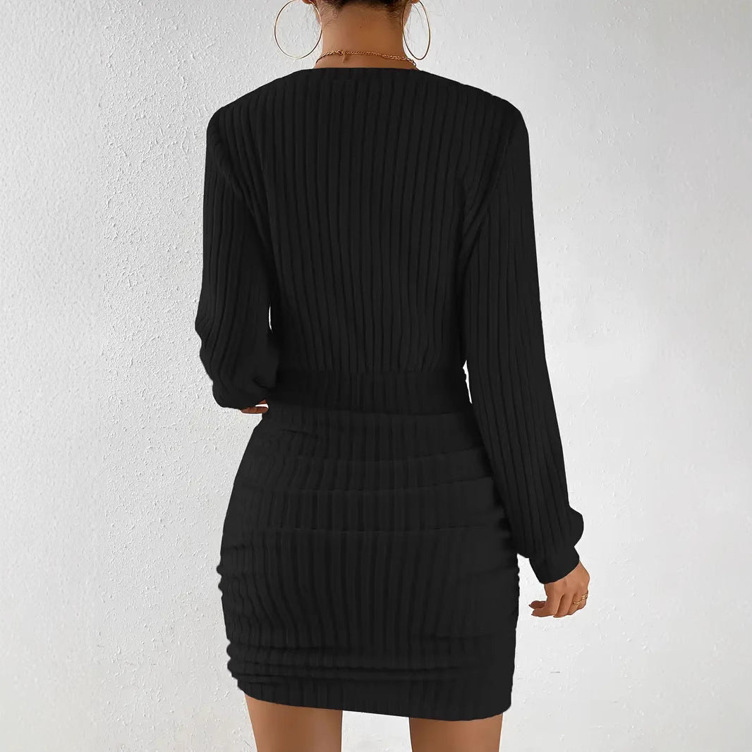 Margot | Robe Moulante à Rayures en Velours